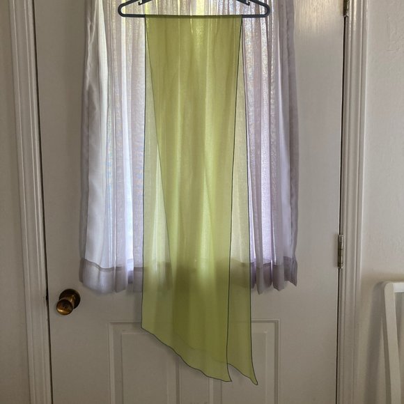 Boutique Geary Roark Kamisato Sleeveless Dress blue/lime green w/scarf - Size 10 - Picture 13 of 13